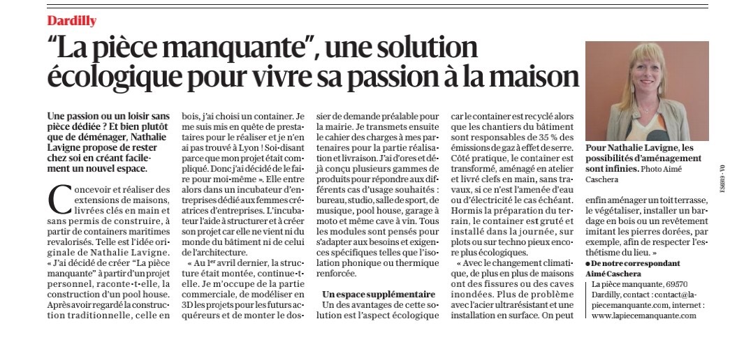 La Pièce Manquante dans Le Progrès, première parution